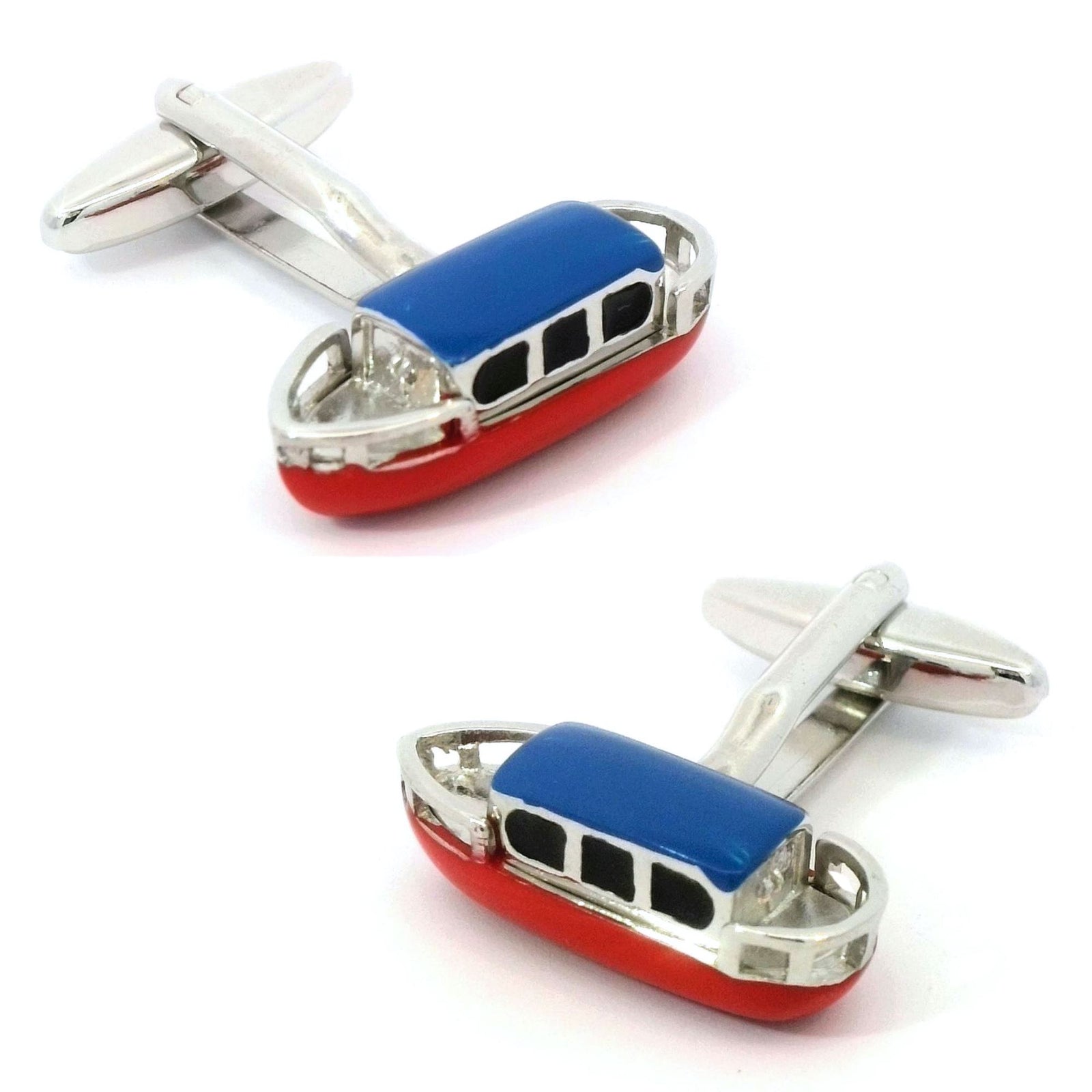 Coloured Canal Barge or Narrowboat Cufflinks Novelty Cufflinks Clinks Australia Coloured Canal Barge or Narrowboat Cufflinks 