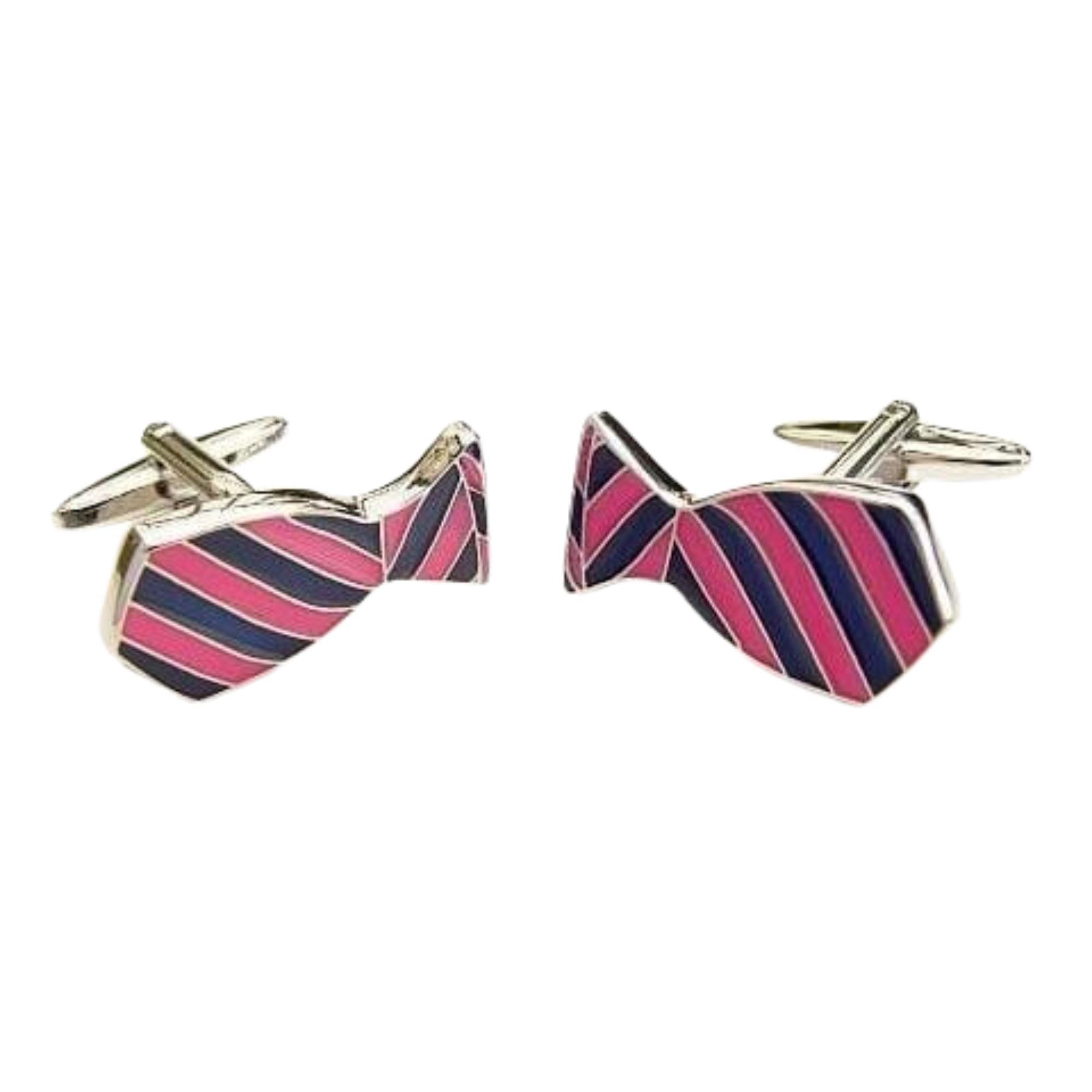 Pink Stripe Neck Tie Cufflinks Novelty Cufflinks Clinks Australia Pink stripe Tie Cufflinks 