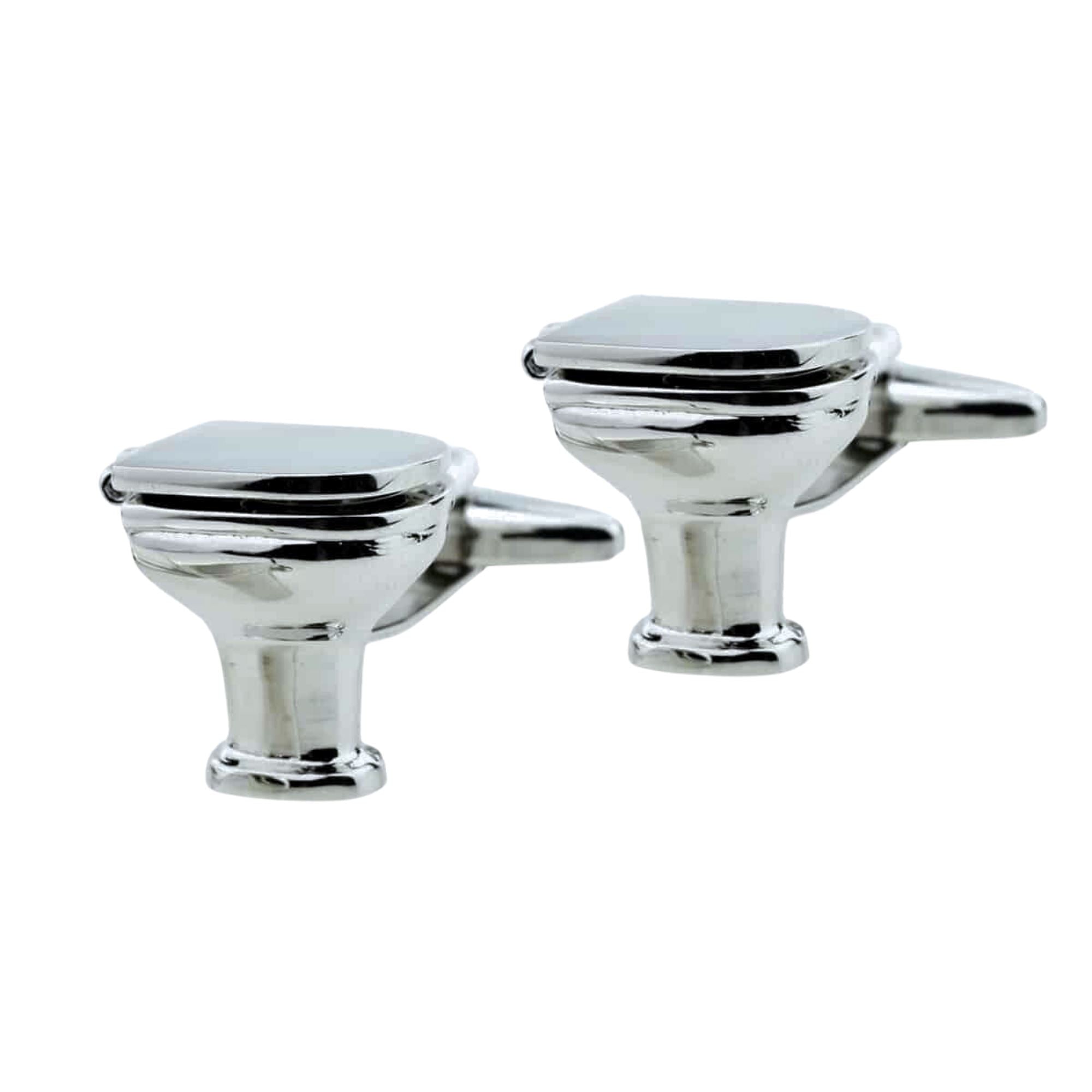 Plumbing Toilet Silver Cufflinks Novelty Cufflinks Clinks Australia 