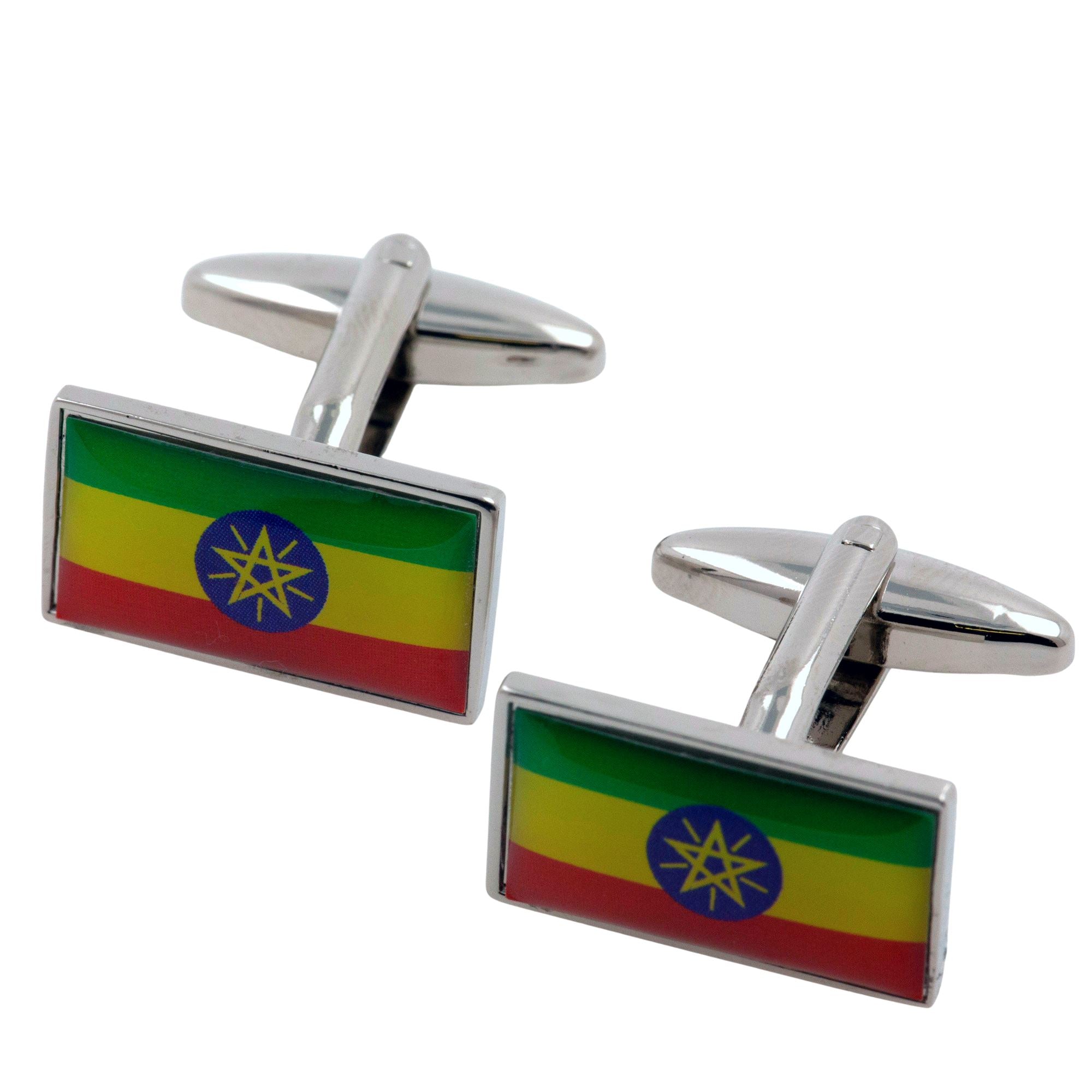 Flag of Ethiopia Cufflinks Novelty Cufflinks Clinks 