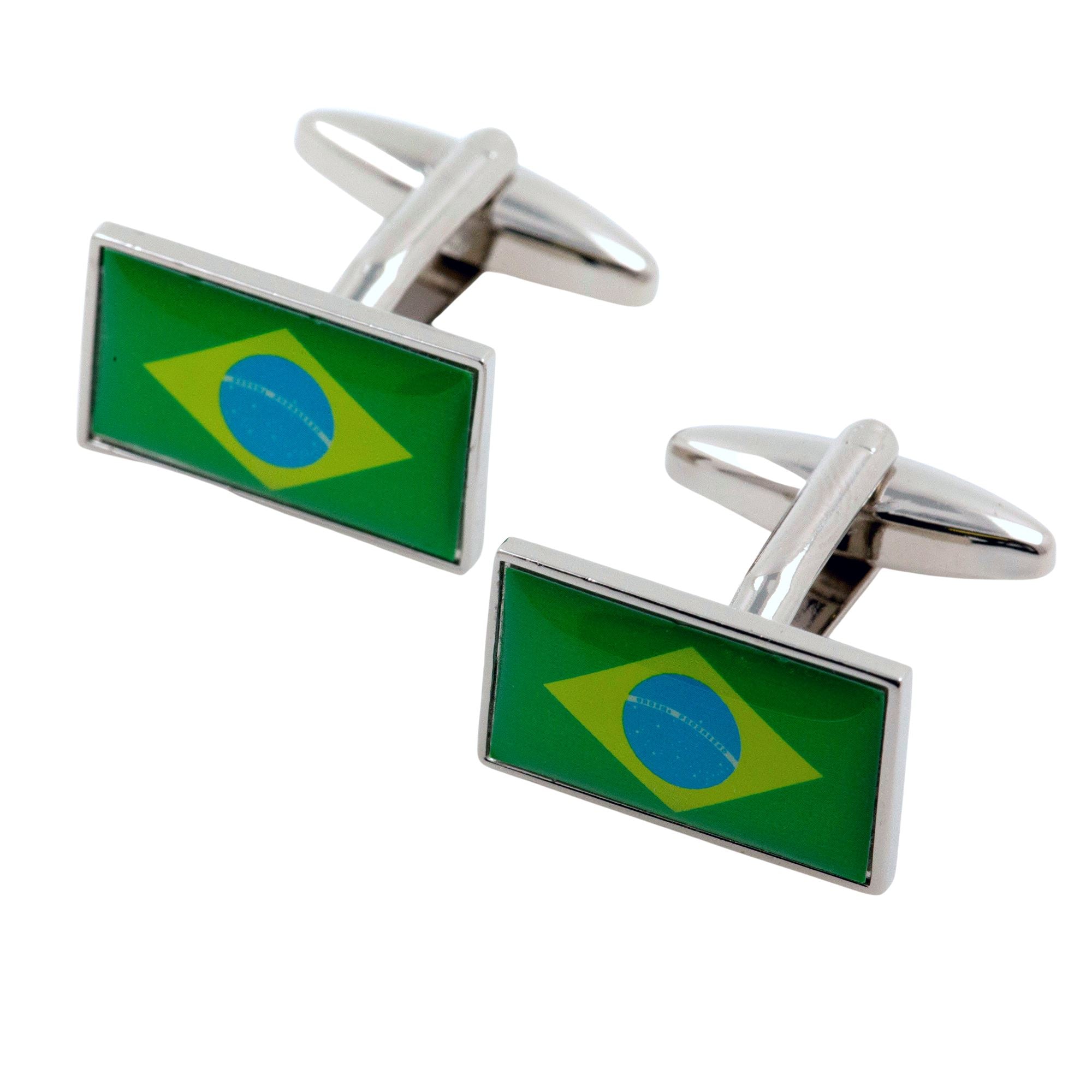 Flag of Brazil Cufflinks Novelty Cufflinks Clinks 