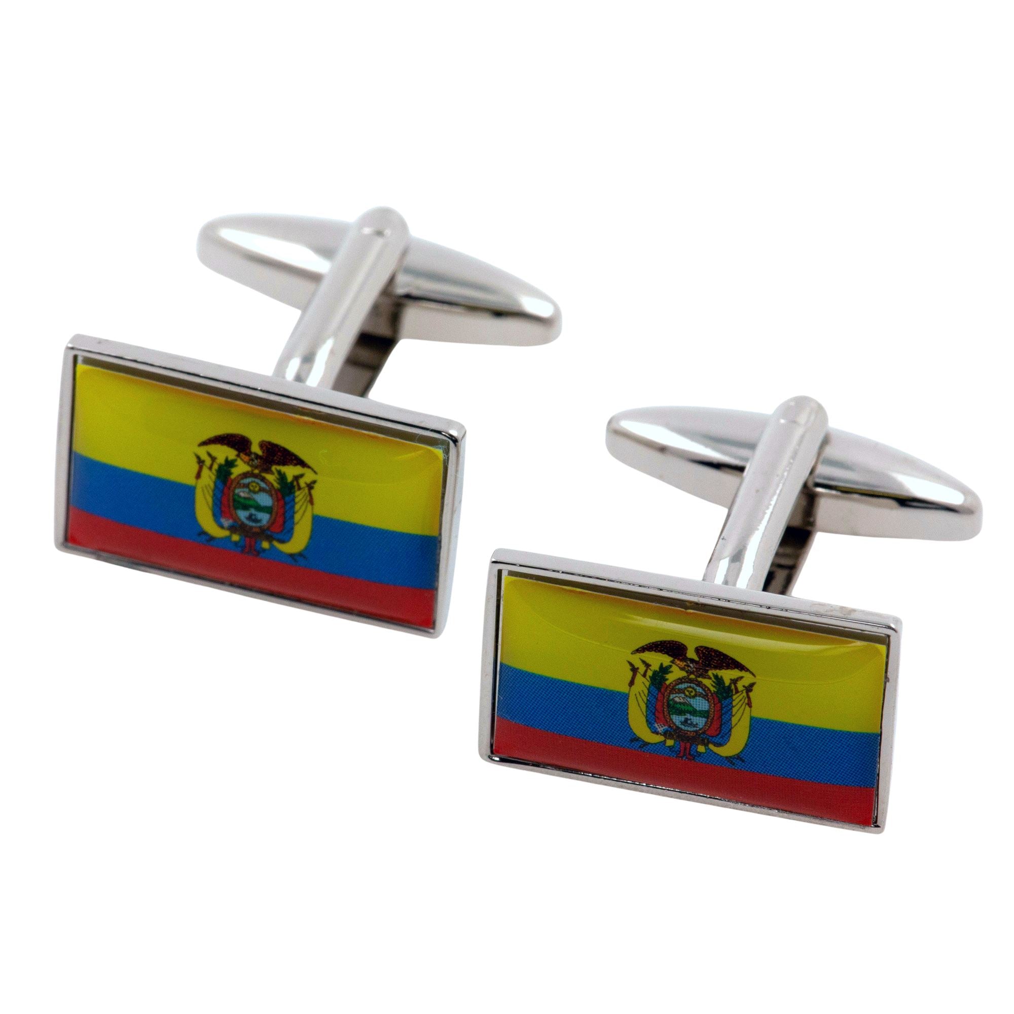 Flag of Ecuador Cufflinks Novelty Cufflinks Clinks 