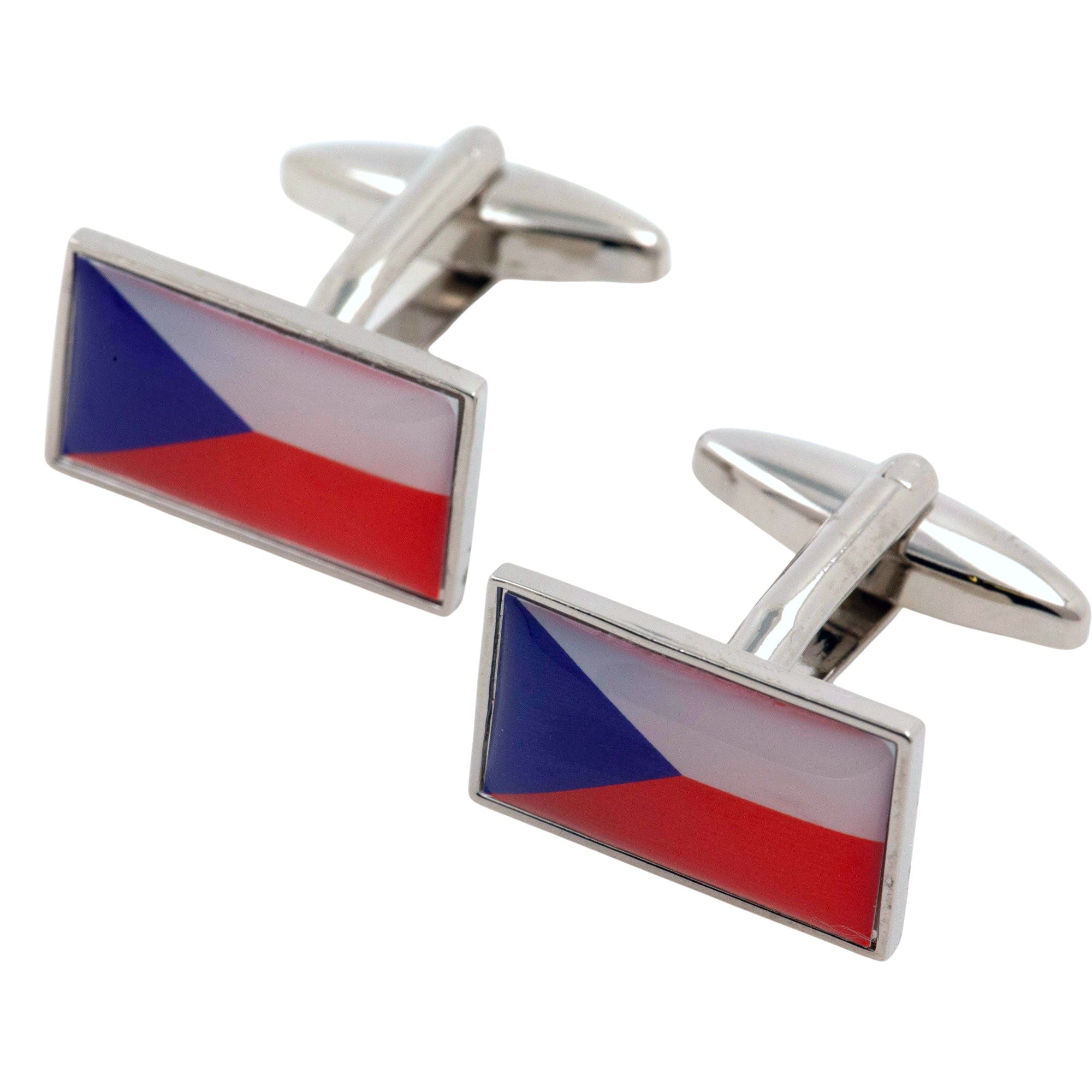 Flag of Czech Republic Cufflinks Novelty Cufflinks Clinks 