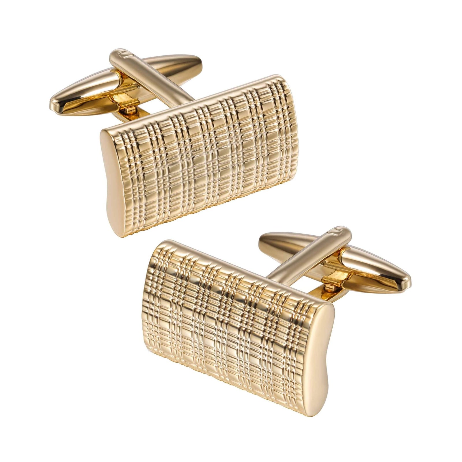 Patterned Gold Rectangle Cufflinks Classic & Modern Cufflinks Clinks Australia 