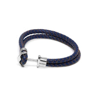 Double Navy Blue Leather Anchor Bracelet Bracelet Clinks Australia