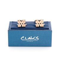 Chinese Symbol of Double Happiness Rose Gold Novelty Cufflinks Clinks Australia