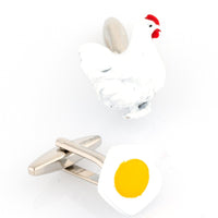 Chicken and Egg Cufflinks Novelty Cufflinks Clinks Australia Chicken and Egg Cufflinks