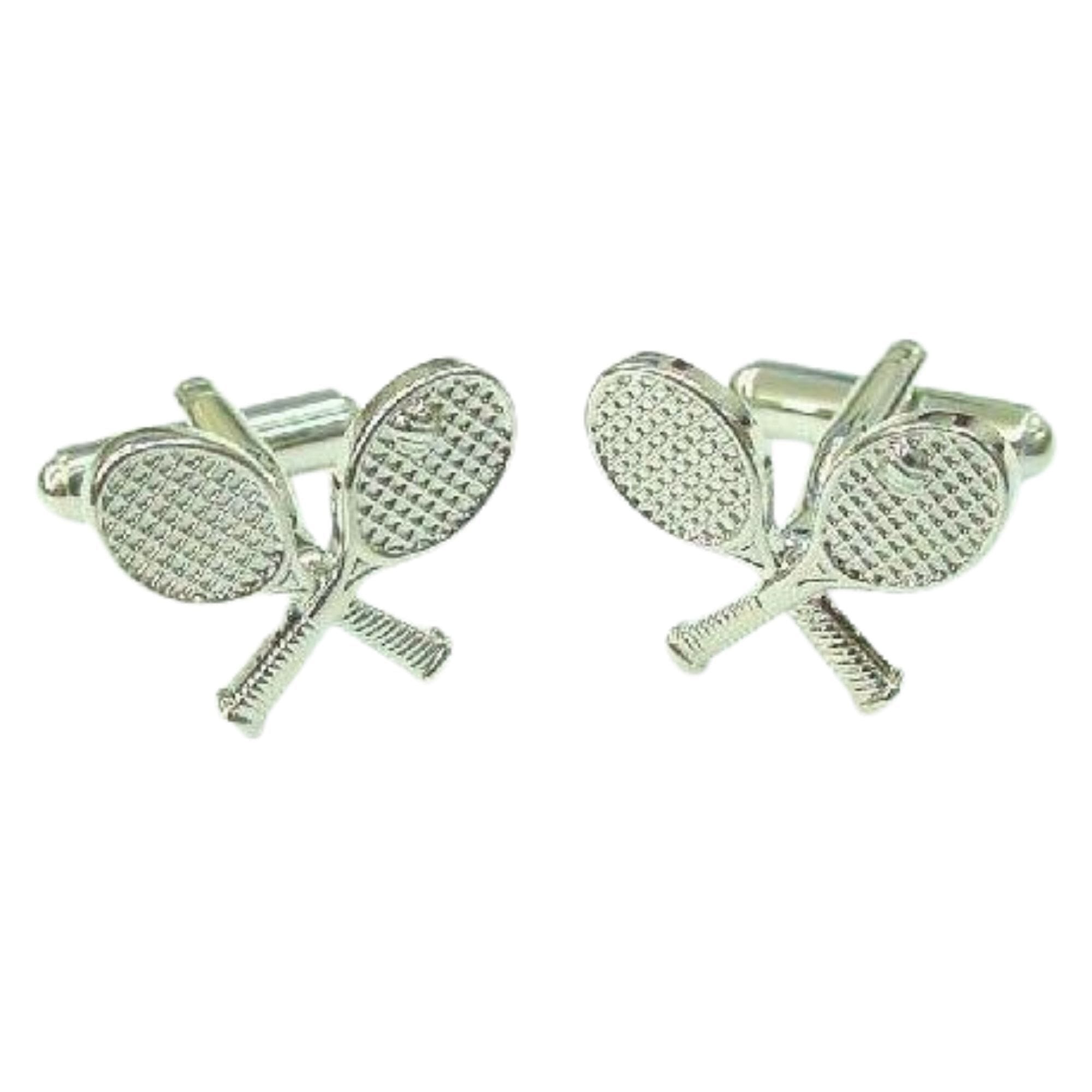 Crossed Tennis Racquet Cufflinks Novelty Cufflinks Clinks Australia 