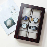 Ebony Wooden Watch Box for 8 Watches Watch Boxes Clinks