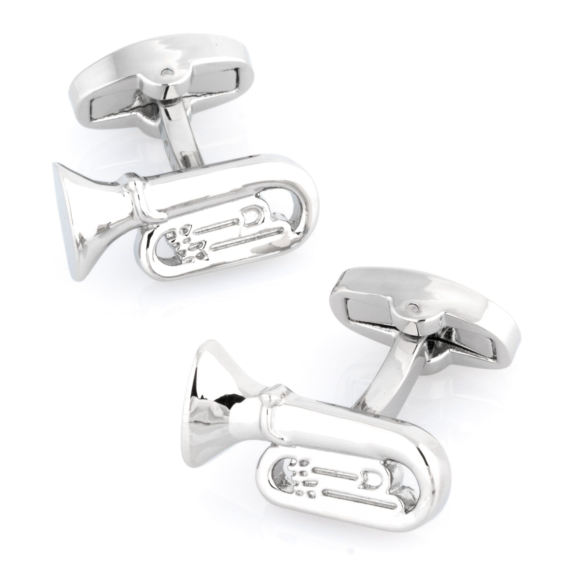 Tuba Cufflinks Silver Novelty Cufflinks Clinks Australia Tuba Cufflinks Silver 