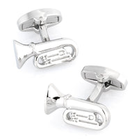 Tuba Cufflinks Silver Novelty Cufflinks Clinks Australia Tuba Cufflinks Silver