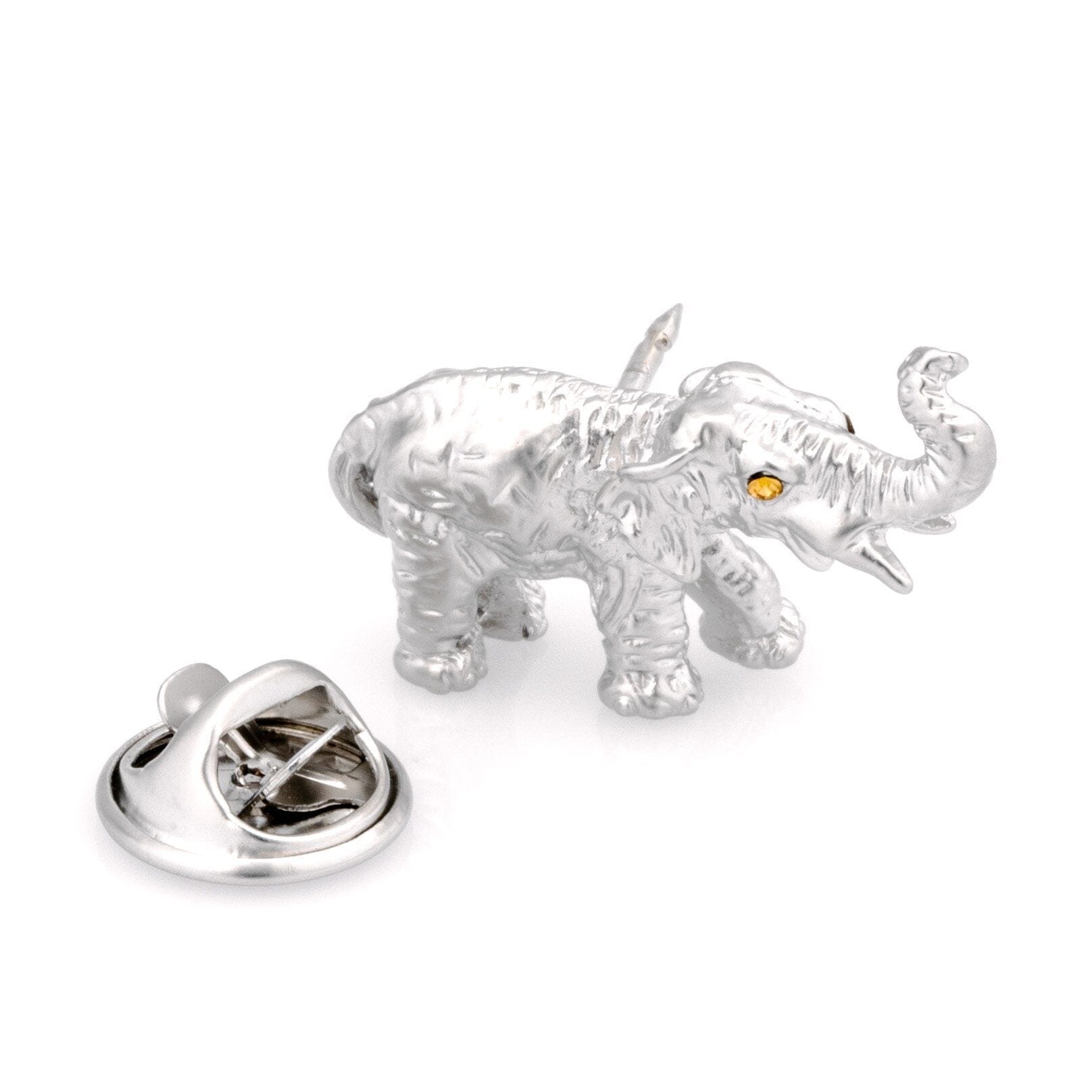 Brushed Silver Elephant Lapel Pin Lapel Pin Clinks Default 