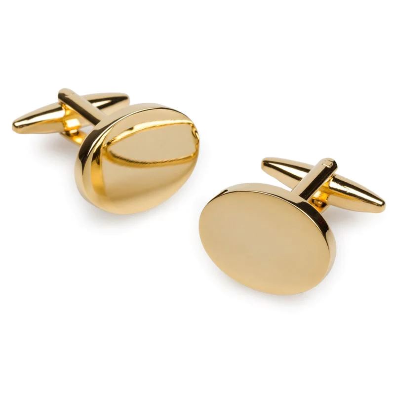Oval Gold Engravable Cufflinks Engraving Cufflinks Clinks Australia 