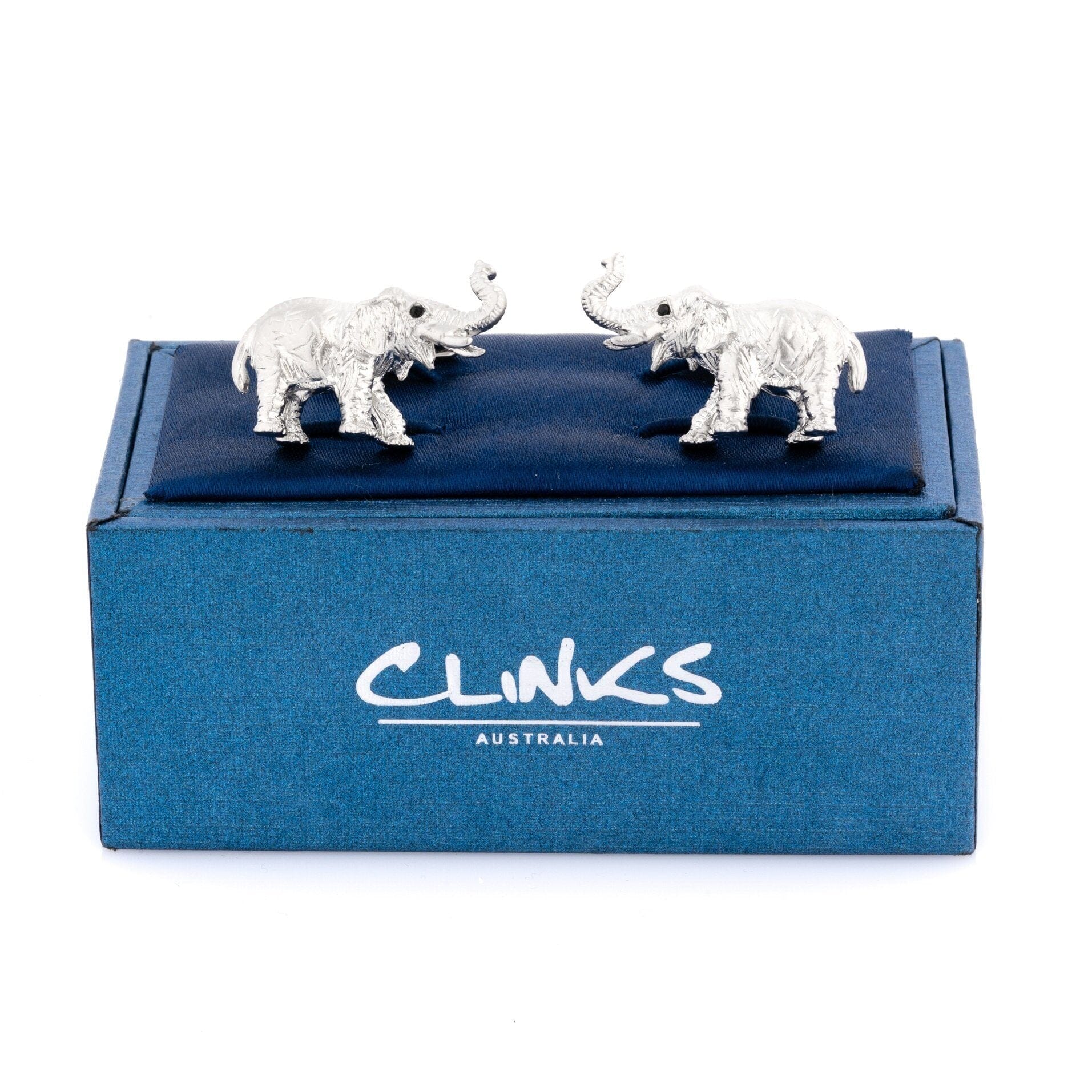 Brushed Silver Elephant Cufflinks Novelty Cufflinks Clinks Australia 