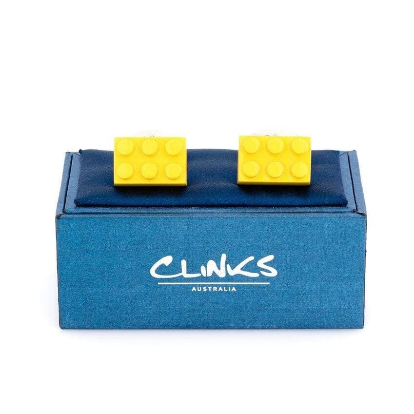 Yellow Building Block Cufflinks Novelty Cufflinks Clinks Australia 