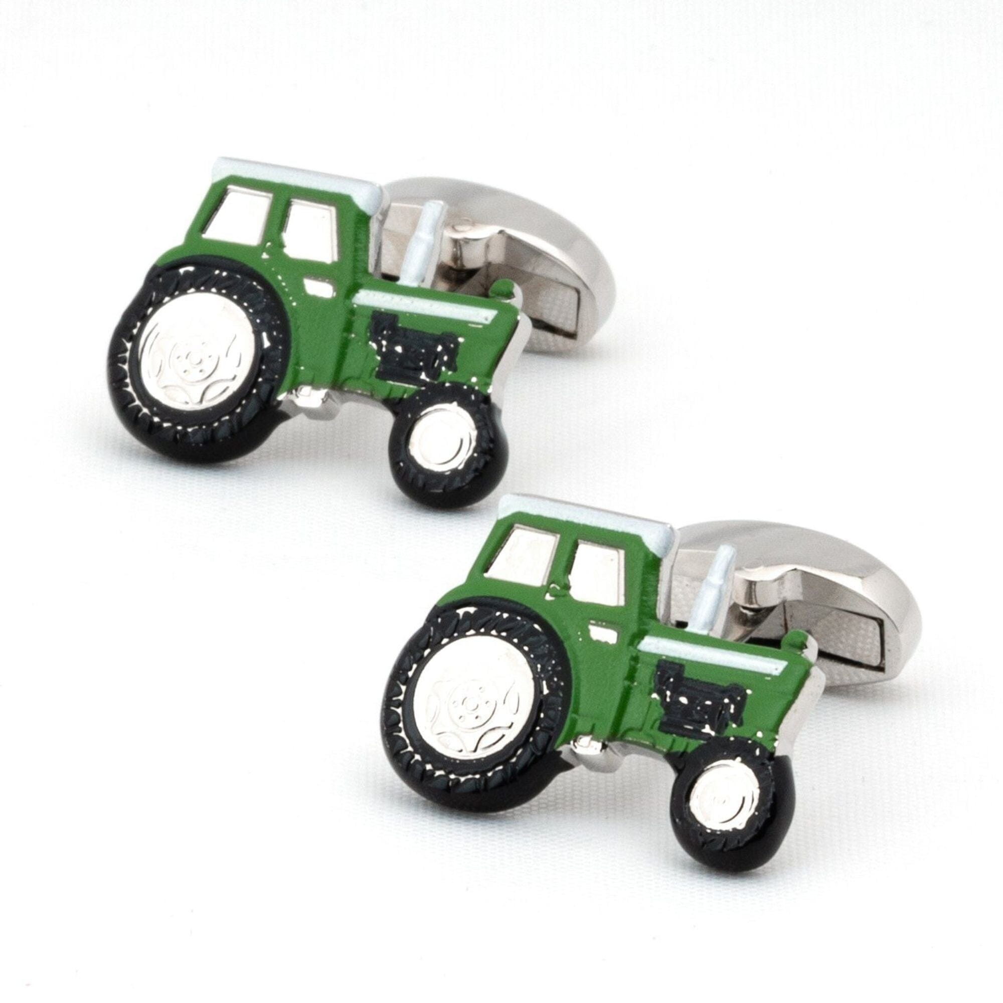 Green Farm Tractor Cufflinks Novelty Cufflinks Clinks Australia 