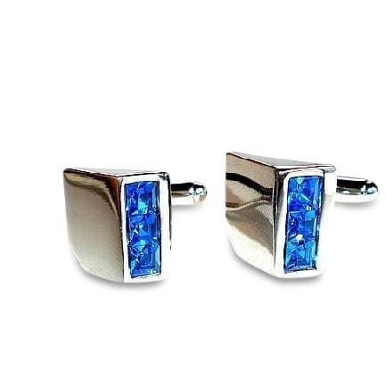 Blue Crystal Wedge Cufflinks Classic & Modern Cufflinks Clinks Australia Blue Crystal Wedge Cufflinks 