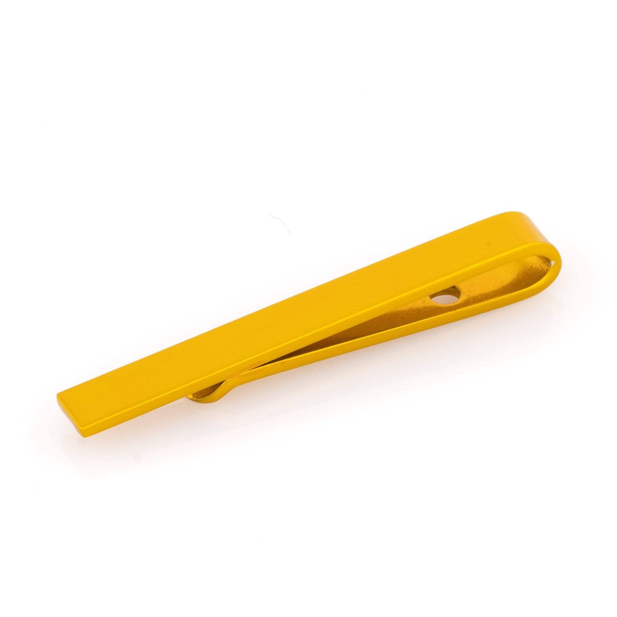 Yellow Metallic Small Tie Bar Tie Clips Clinks 