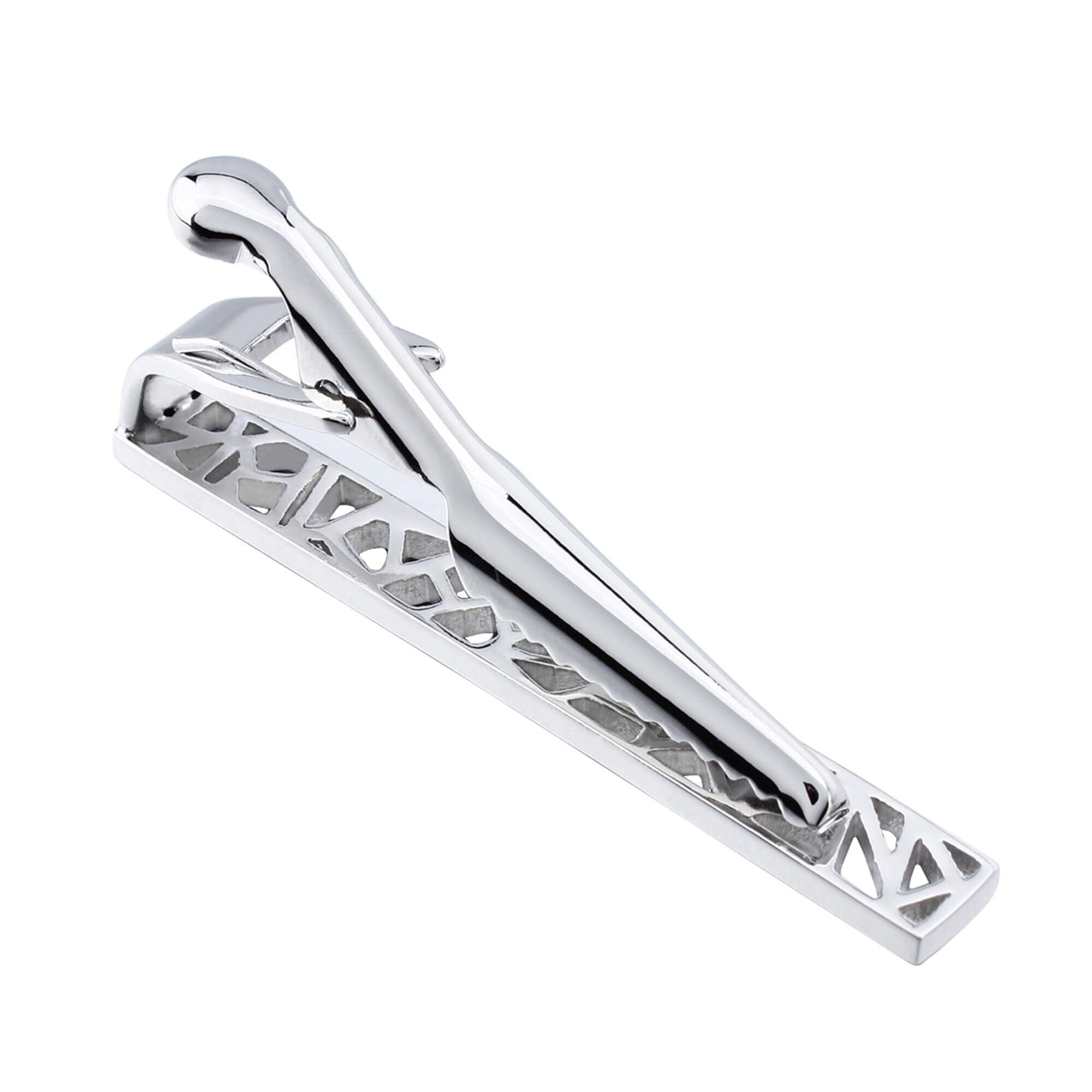 Geometric Shapes Silver Tie Clip Tie Bars Clinks Australia 