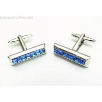Blue Crystal Bar Cufflinks Classic & Modern Cufflinks Clinks Australia Blue Crystal Bar Cufflinks