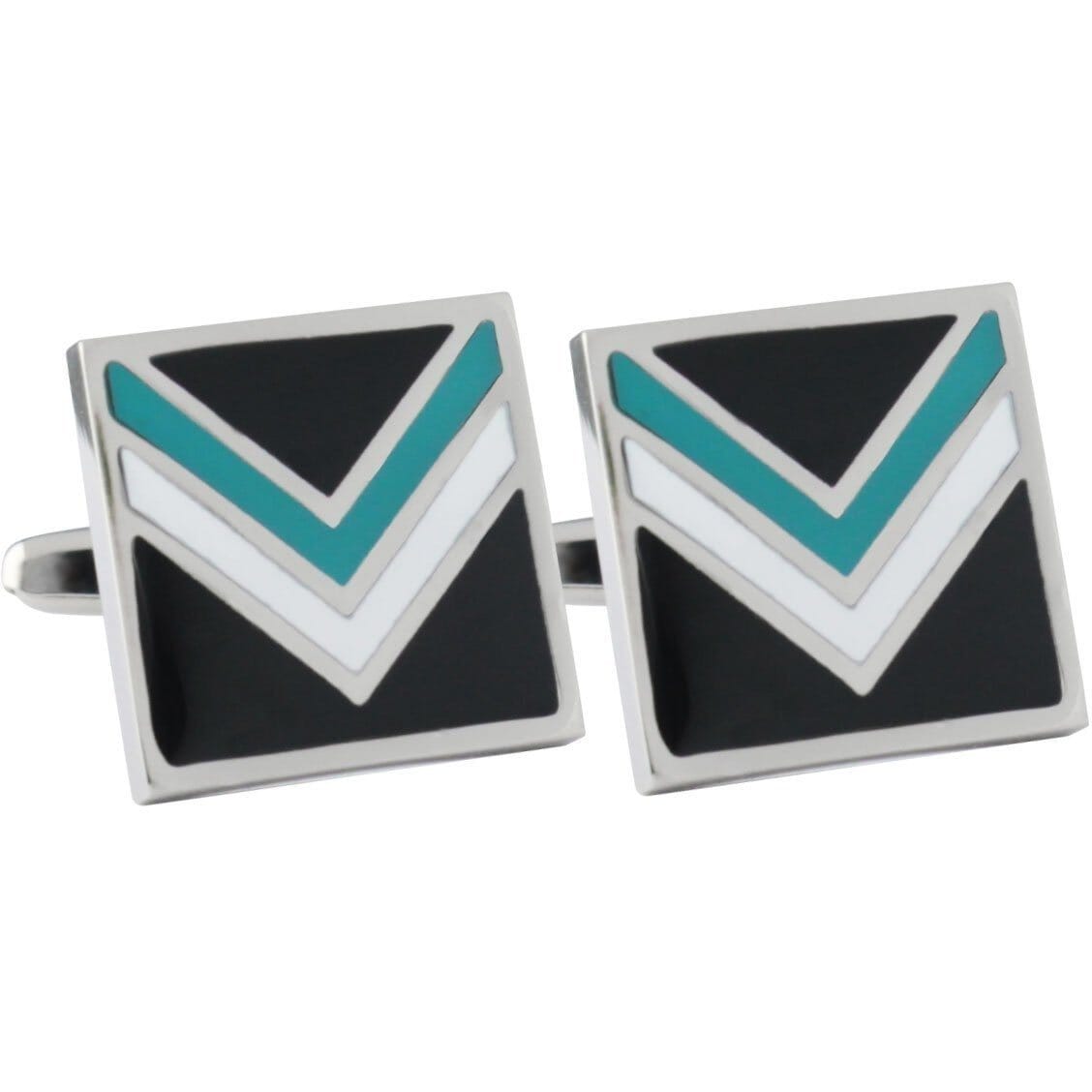 Colour Port Adelaide Power AFL Cufflinks Novelty Cufflinks AFL Colour Port Adelaide Power AFL Cufflinks 