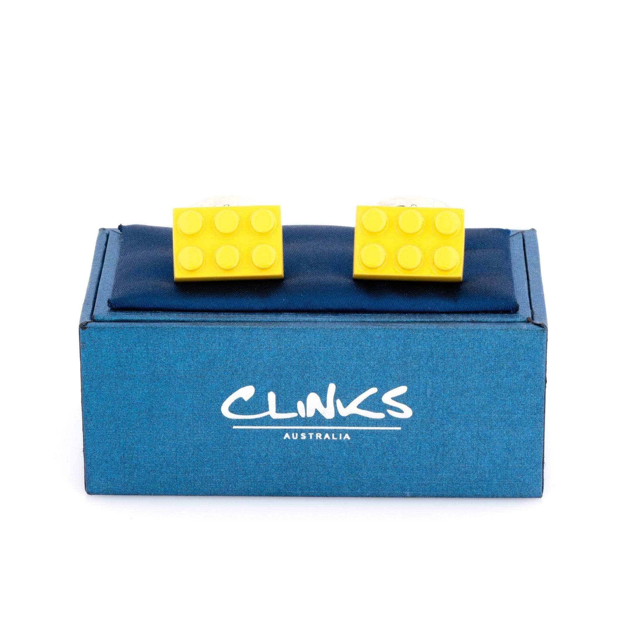 Yellow Building Block Cufflinks Novelty Cufflinks Clinks Australia 