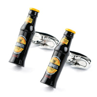 Black & Yellow Beer Bottle Cufflinks Novelty Cufflinks Clinks Australia Black & Yellow Beer Bottle Cufflinks