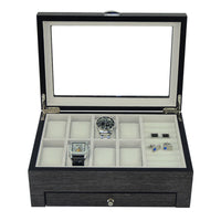 Ginko Wooden Cufflink Watch Box with a Drawer Cufflink Boxes Clinks