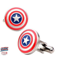 Captain America Colour Shield Cufflinks Novelty Cufflinks Marvel Comics