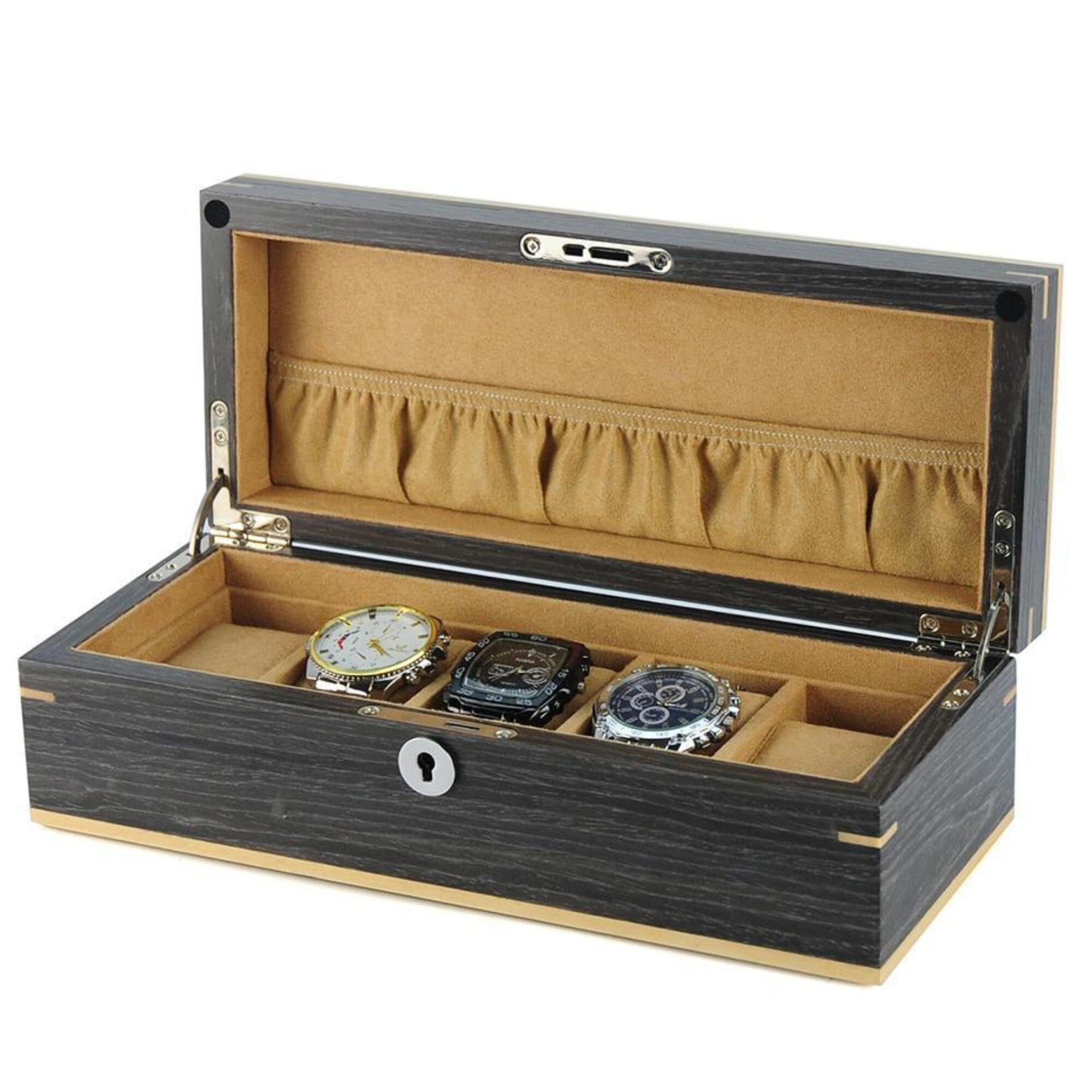 Ginko Wooden Watch Box for 5 Watches Watch Boxes Clinks 