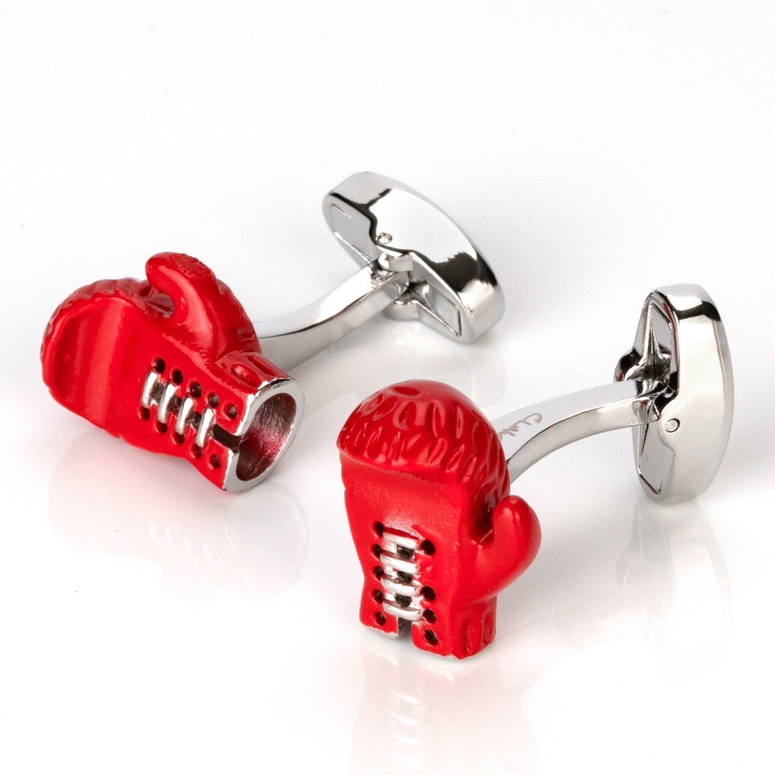 Red Boxing Gloves with Silver Laces Cufflinks Novelty Cufflinks Clinks Australia 