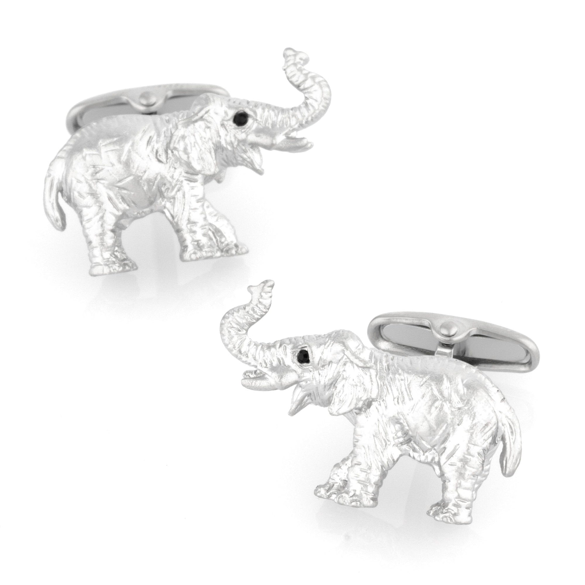Brushed Silver Elephant Cufflinks Novelty Cufflinks Clinks Australia Brushed Silver Elephant Cufflinks 