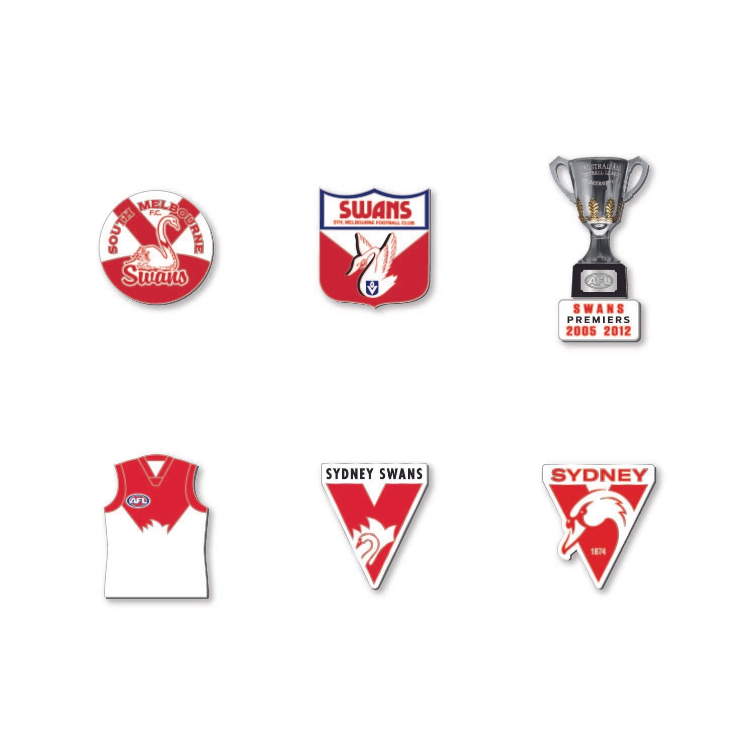 Sydney Swans AFL Pin Set Lapel Pin Clinks Default 