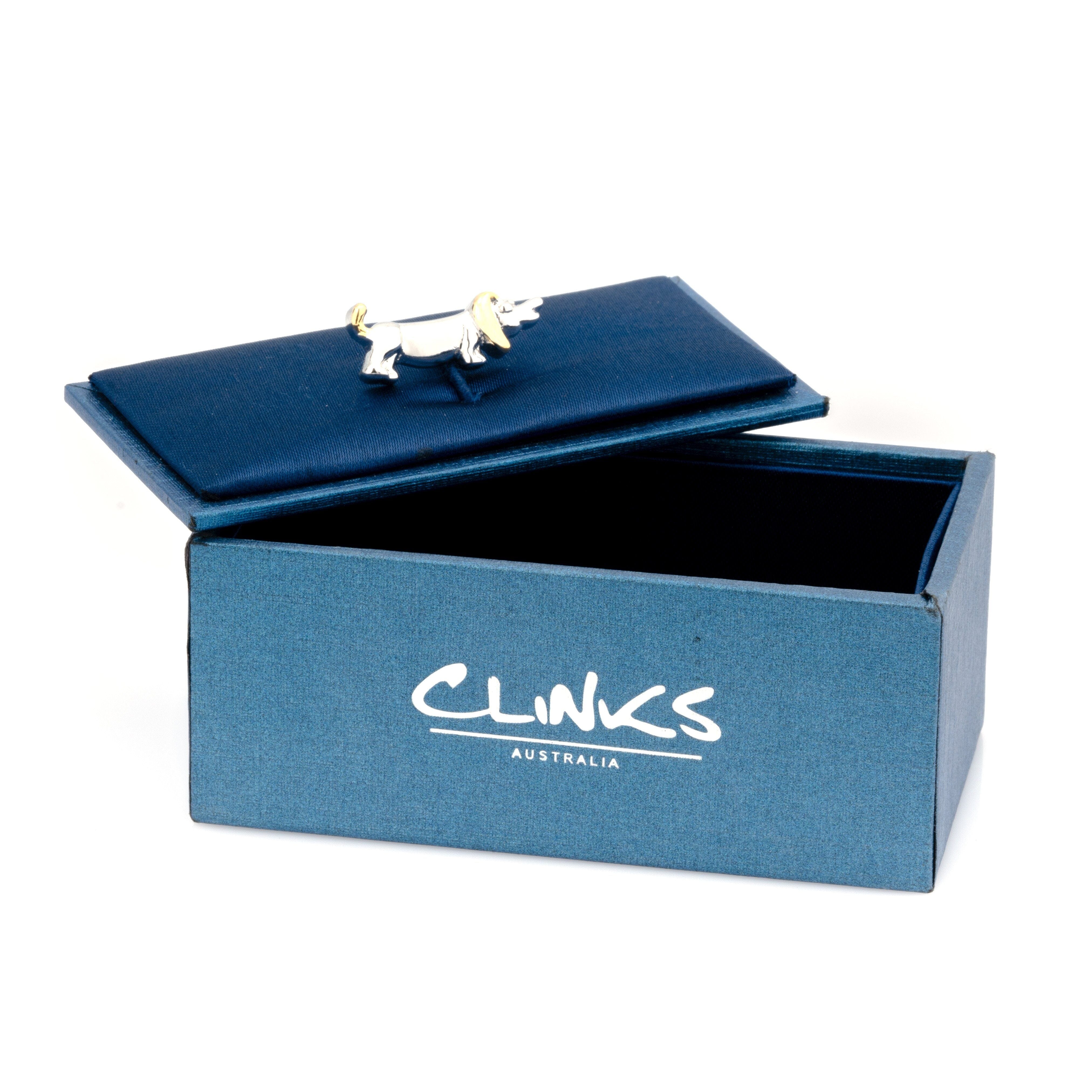 Sausage Dog Lapel Pin in Gold and Silver Lapel Pin Clinks 