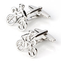 Silver Bicycle Cyclist Cufflinks Novelty Cufflinks Clinks Australia