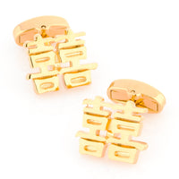 Chinese Symbol of Double Happiness Gold Novelty Cufflinks Clinks Australia Chinese Symbol of Double Happiness Gold