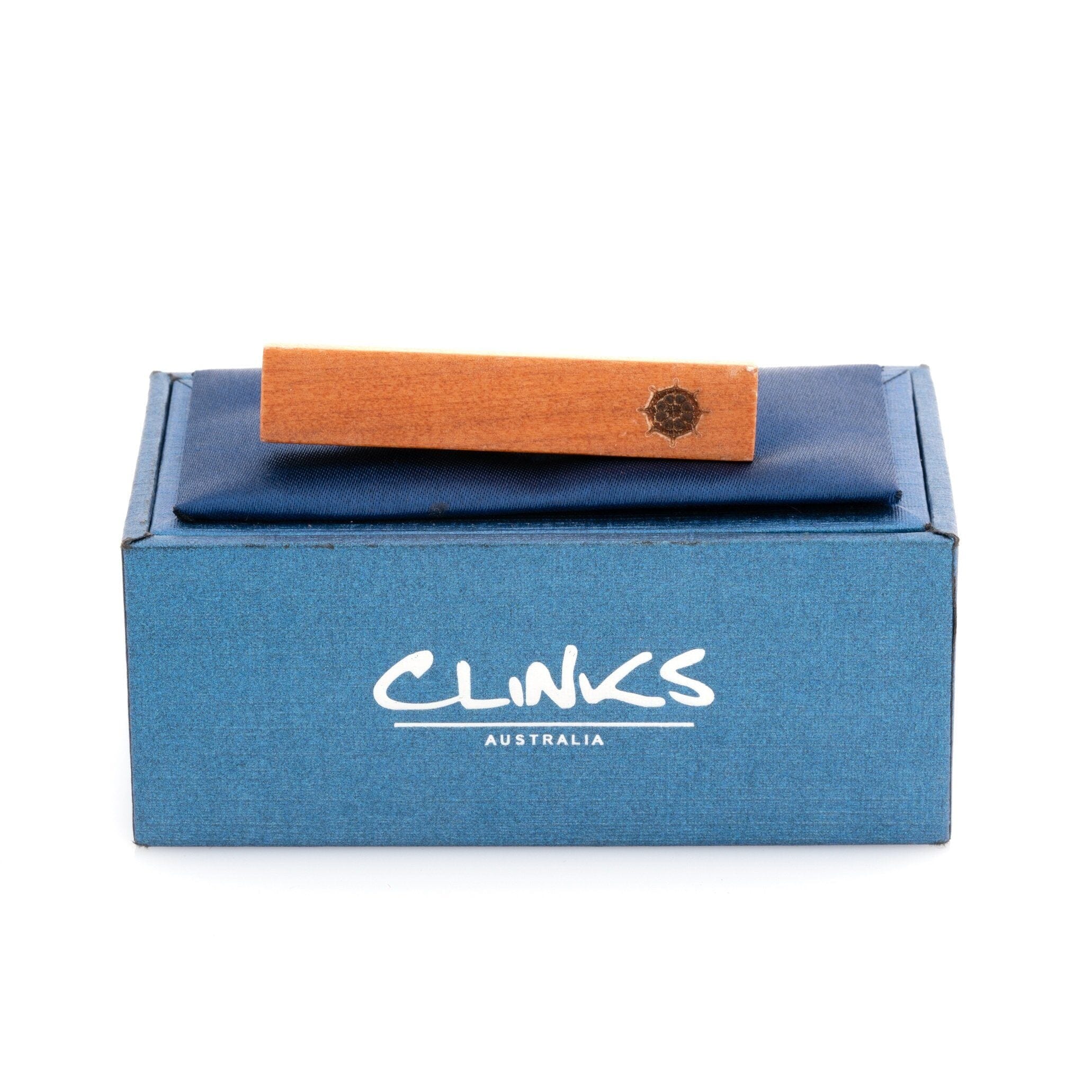 Wood Ships Wheel Stamp Tie Clip Tie Clips Clinks 