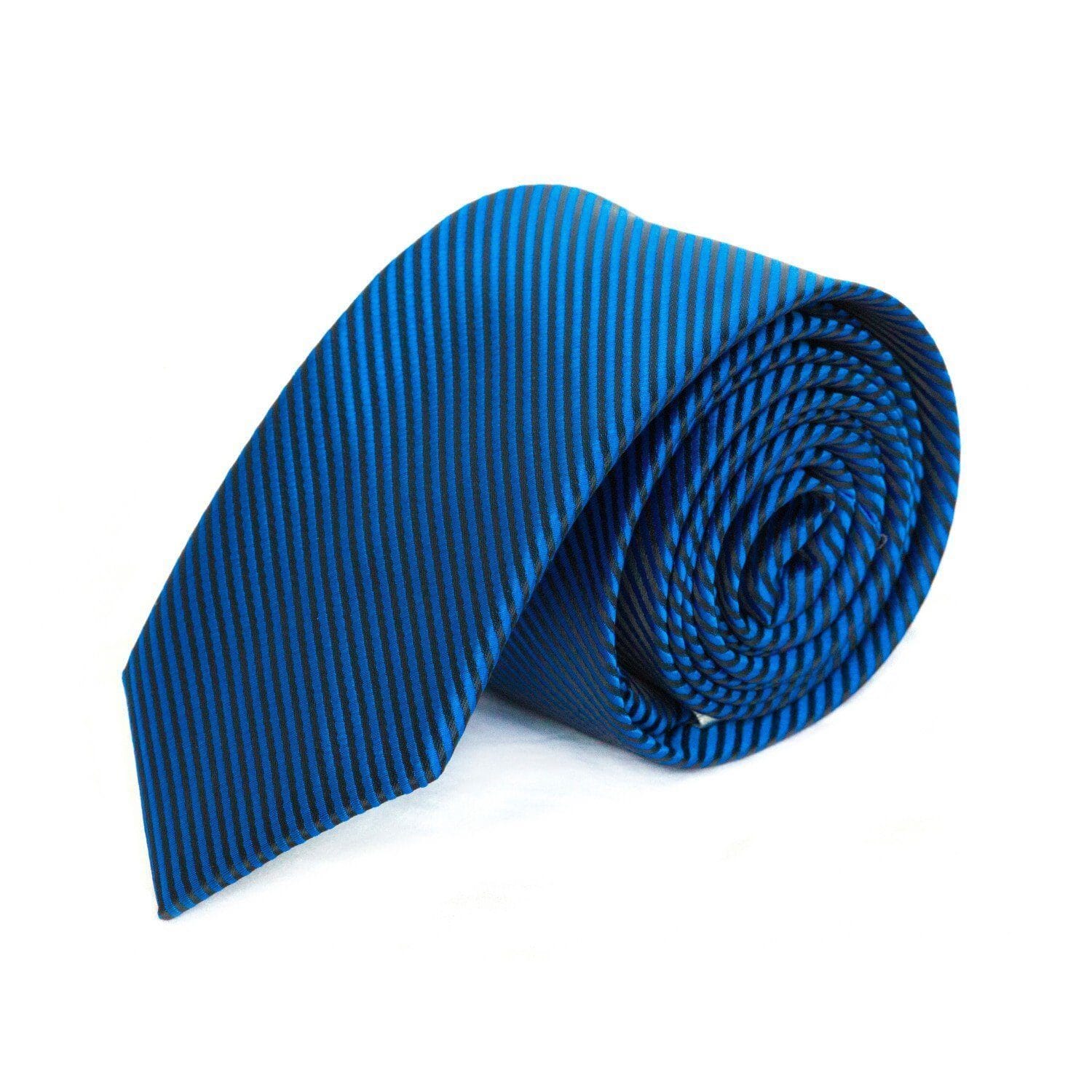 Electric Blue and Black Stripe MF Tie Ties Cuffed.com.au 