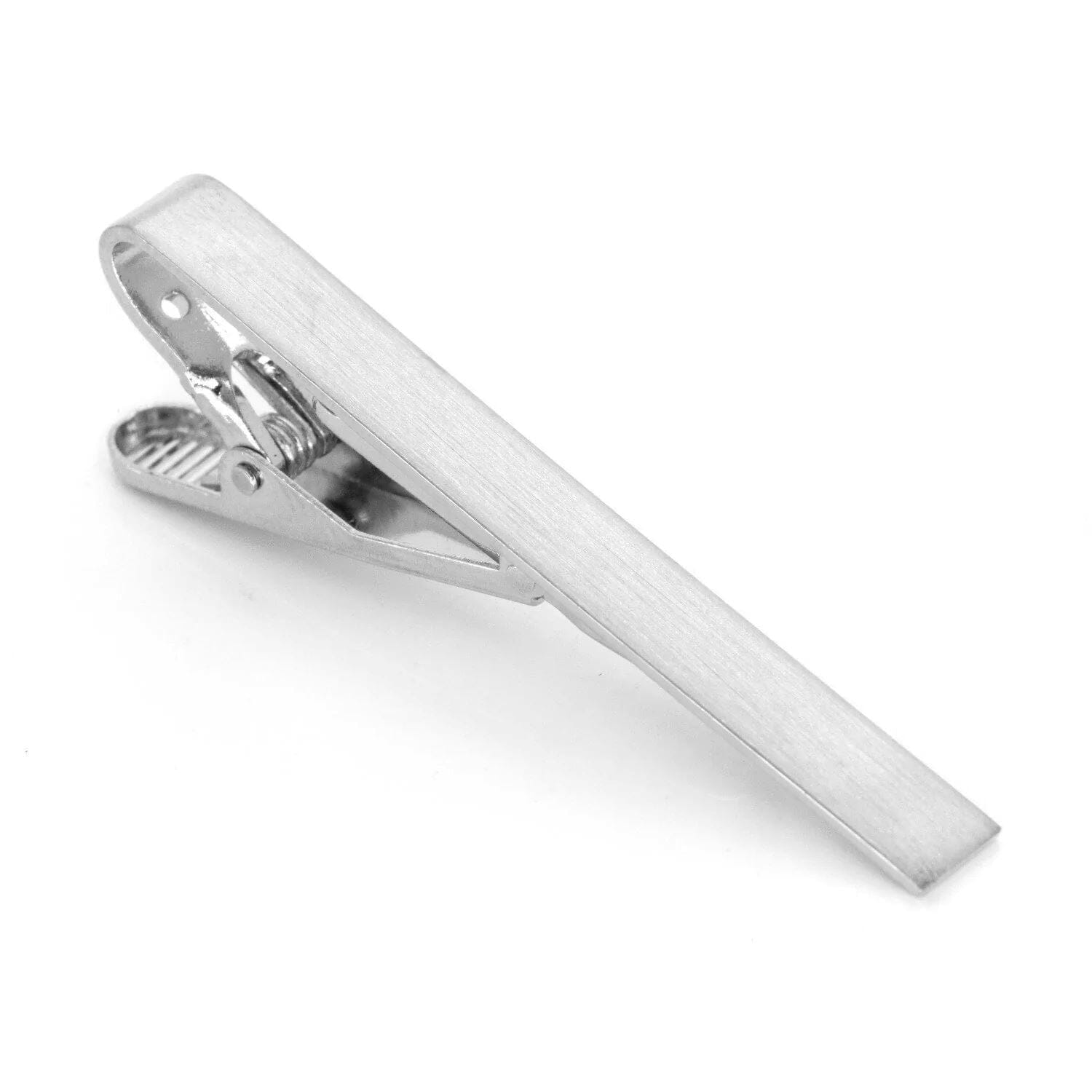 Brushed Silver Tie Clip Tie Bars Clinks 