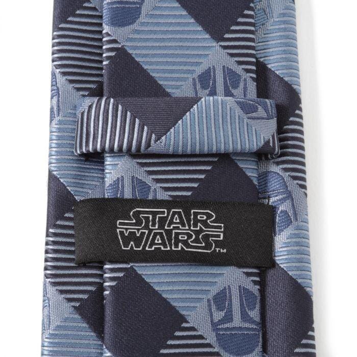 Star Wars Mando Helmet Check Blue Men's Tie Ties Star Wars 
