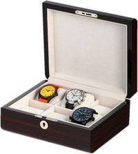 Ebony Wooden Watch Box for 6 Watches, Ebony, Wooden Watch Box, Storage Boxes, Wooden Watch Storage Box, Watch Boxes, CB5075, Clinks, Clinks Australia, Cuffed