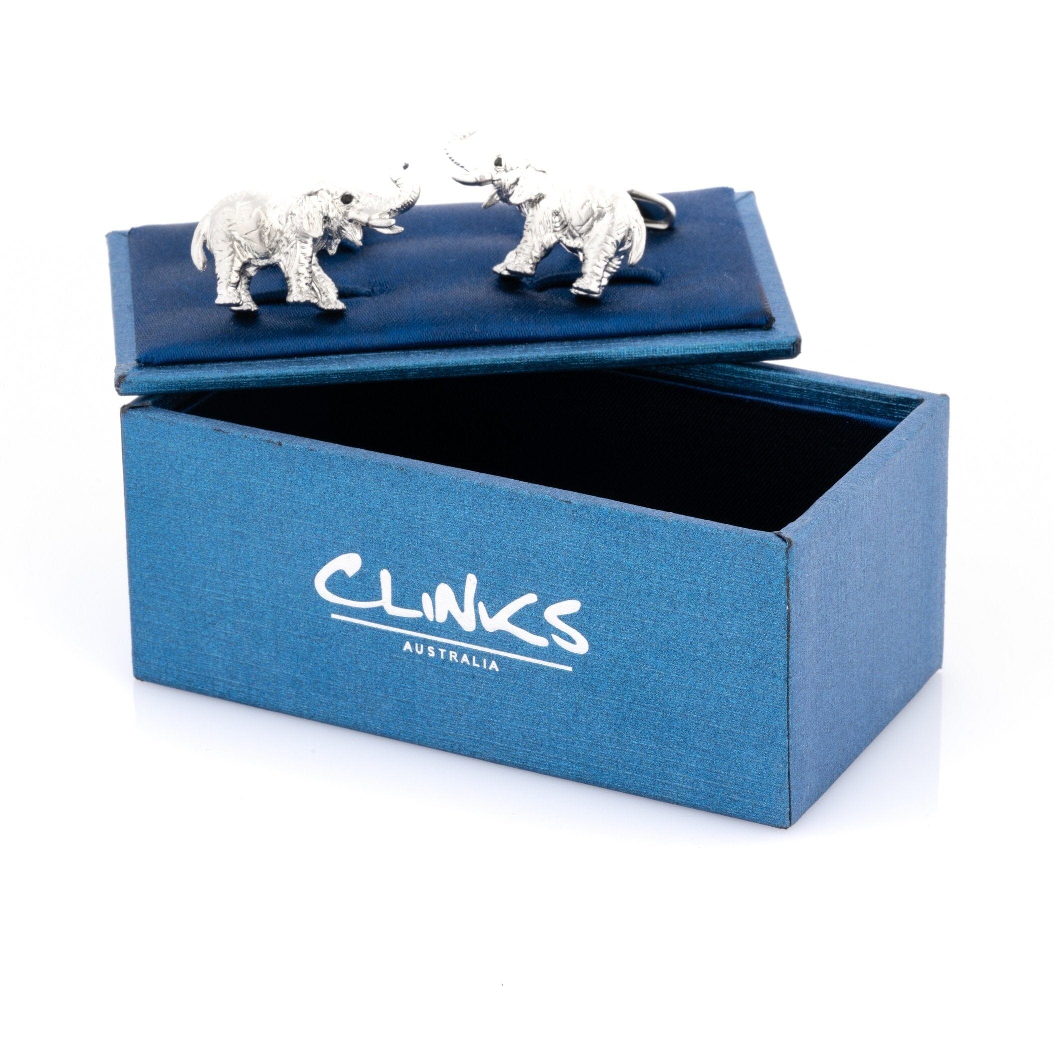 Brushed Silver Elephant Cufflinks Novelty Cufflinks Clinks Australia 