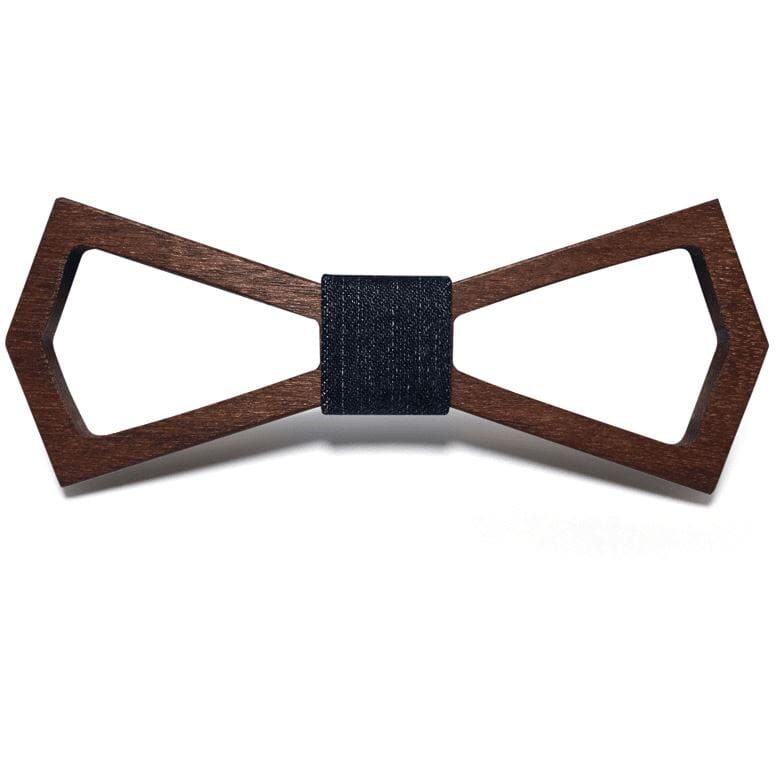 Dark Wood Outline Adult Bow Tie in Denim Bow Ties Clinks Australia Dark Wood Outline Adult Bow Tie in Denim 