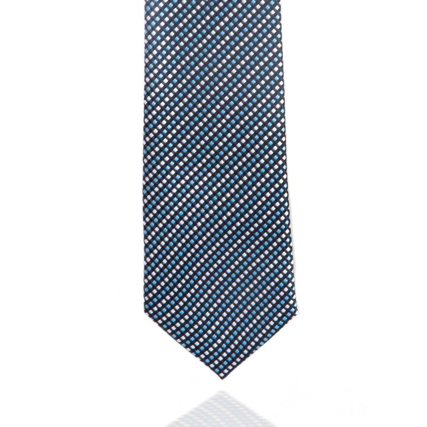 Silver, Black and Blue Weave MF Tie Ties Cuffed.com.au 
