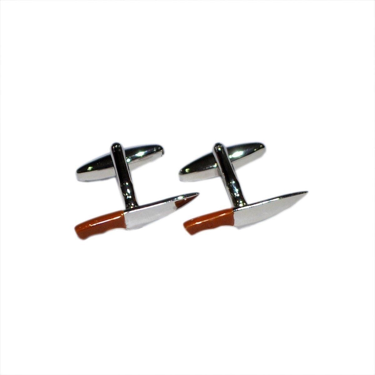 Brown Handled Carving Knives Cufflinks Novelty Cufflinks Clinks Australia Brown Handled Carving Knives Cufflinks 