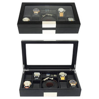 Black Wooden Watch Box for 8 Watches+ Organiser Watch Boxes Clinks