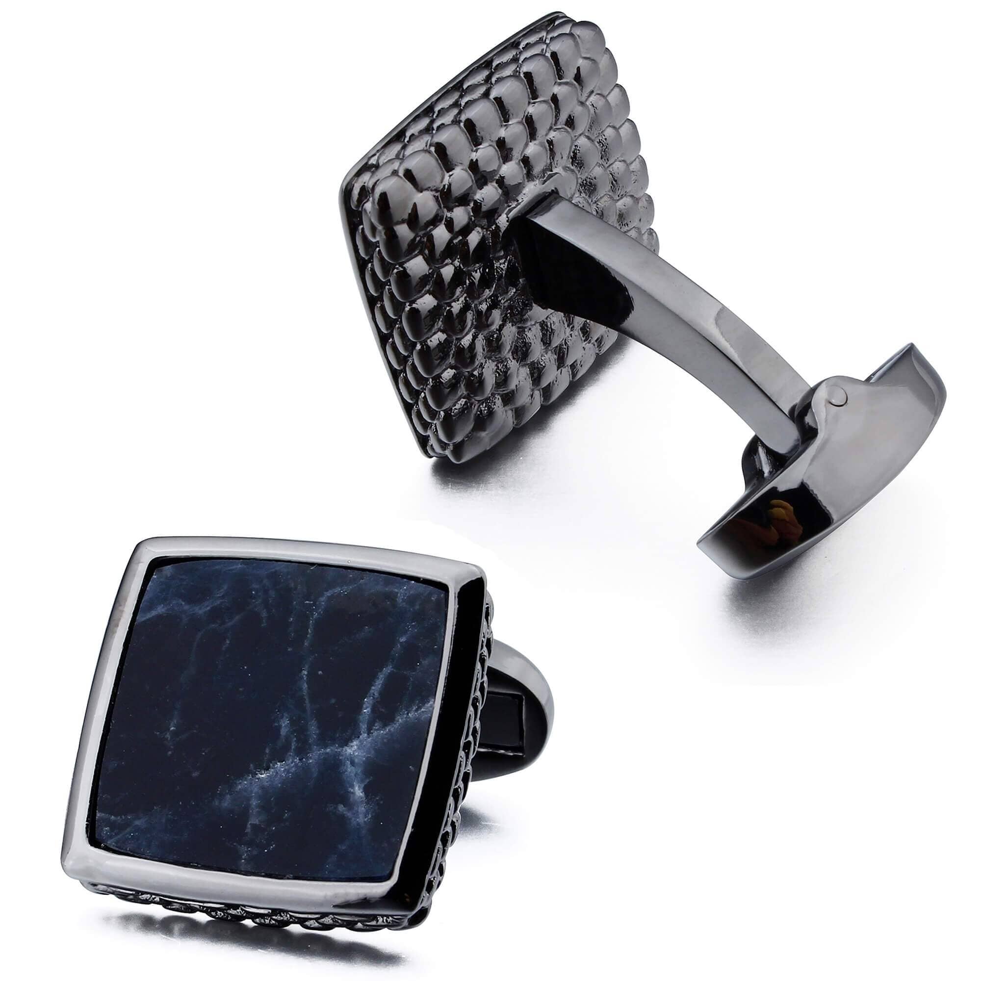 Sodalite stone in Antique Silver Cufflinks Classic & Modern Cufflinks Clinks Australia 