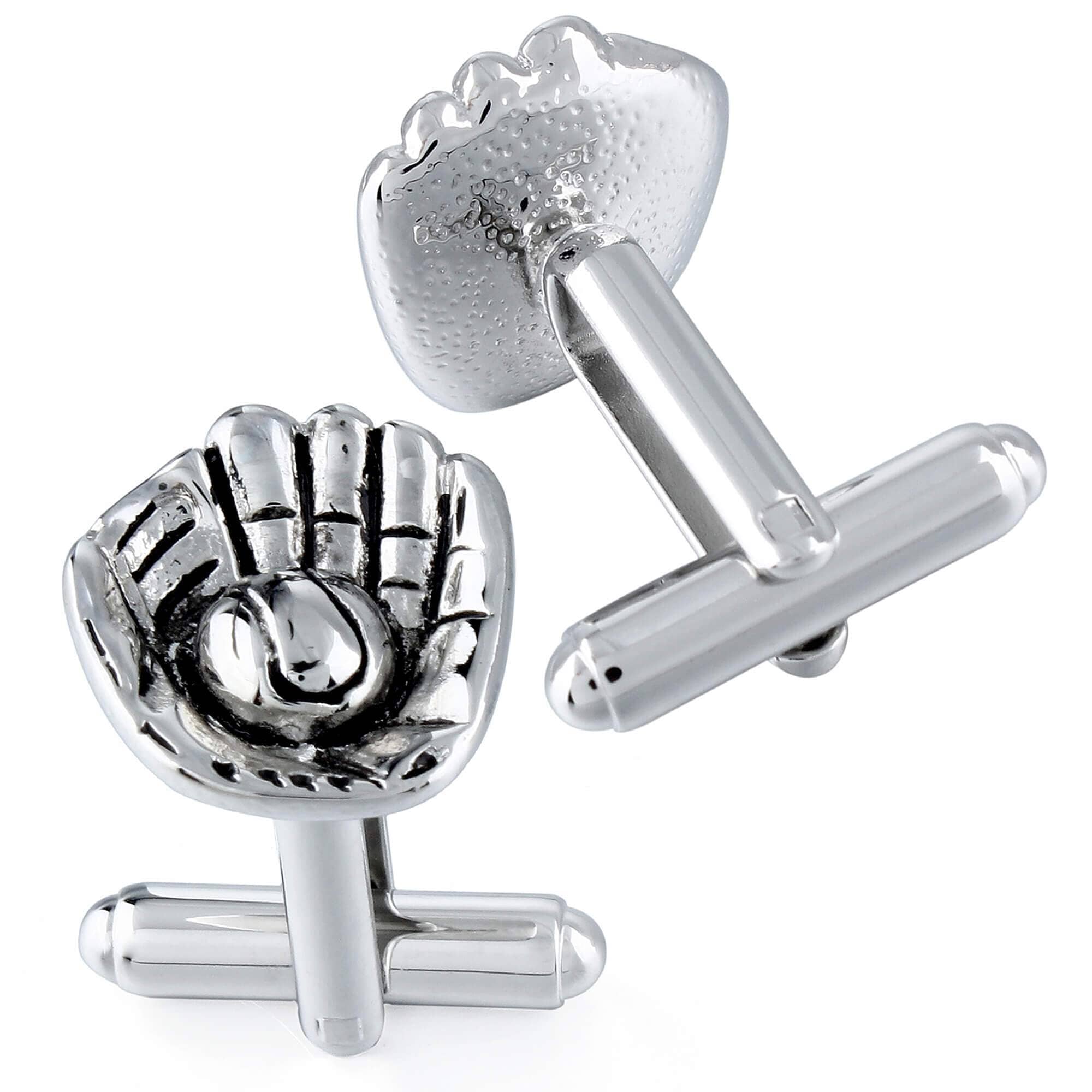 Baseball Glove and Ball Cufflinks Silver Novelty Cufflinks Clinks Australia 