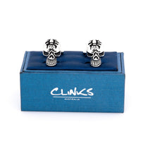 Skull with Spider Cufflinks Novelty Cufflinks Clinks Australia