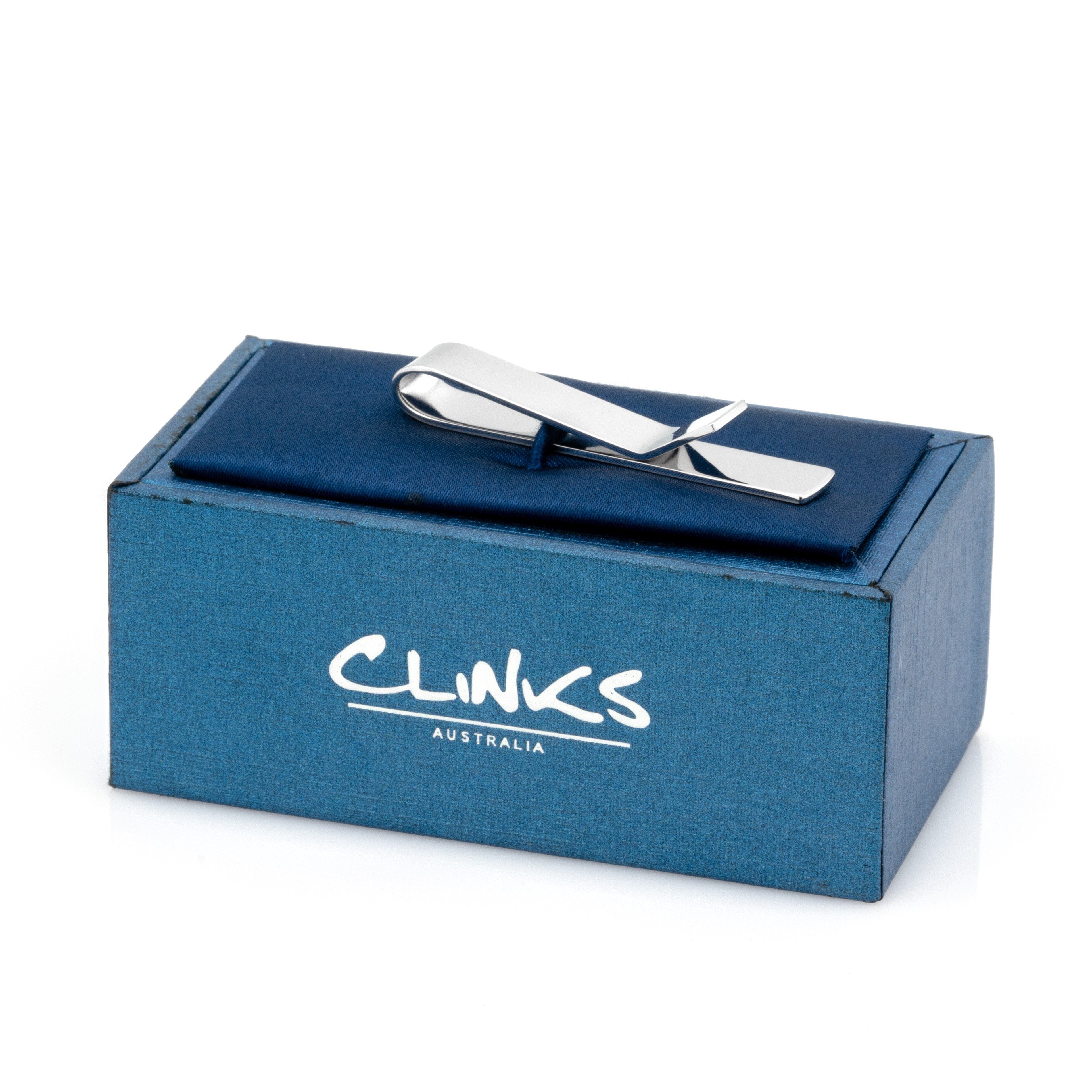 Shiny Silver Tie Bar Tie Clips Clinks 